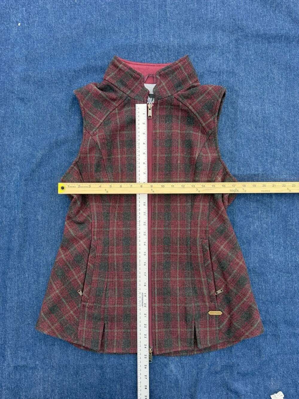 Powder River Outfitters Plaid Wool Blend Western Vest - Picture 7 of 13